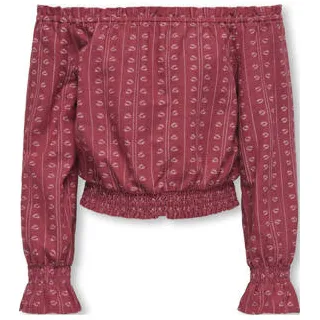 Only off shoulder top donkerrood