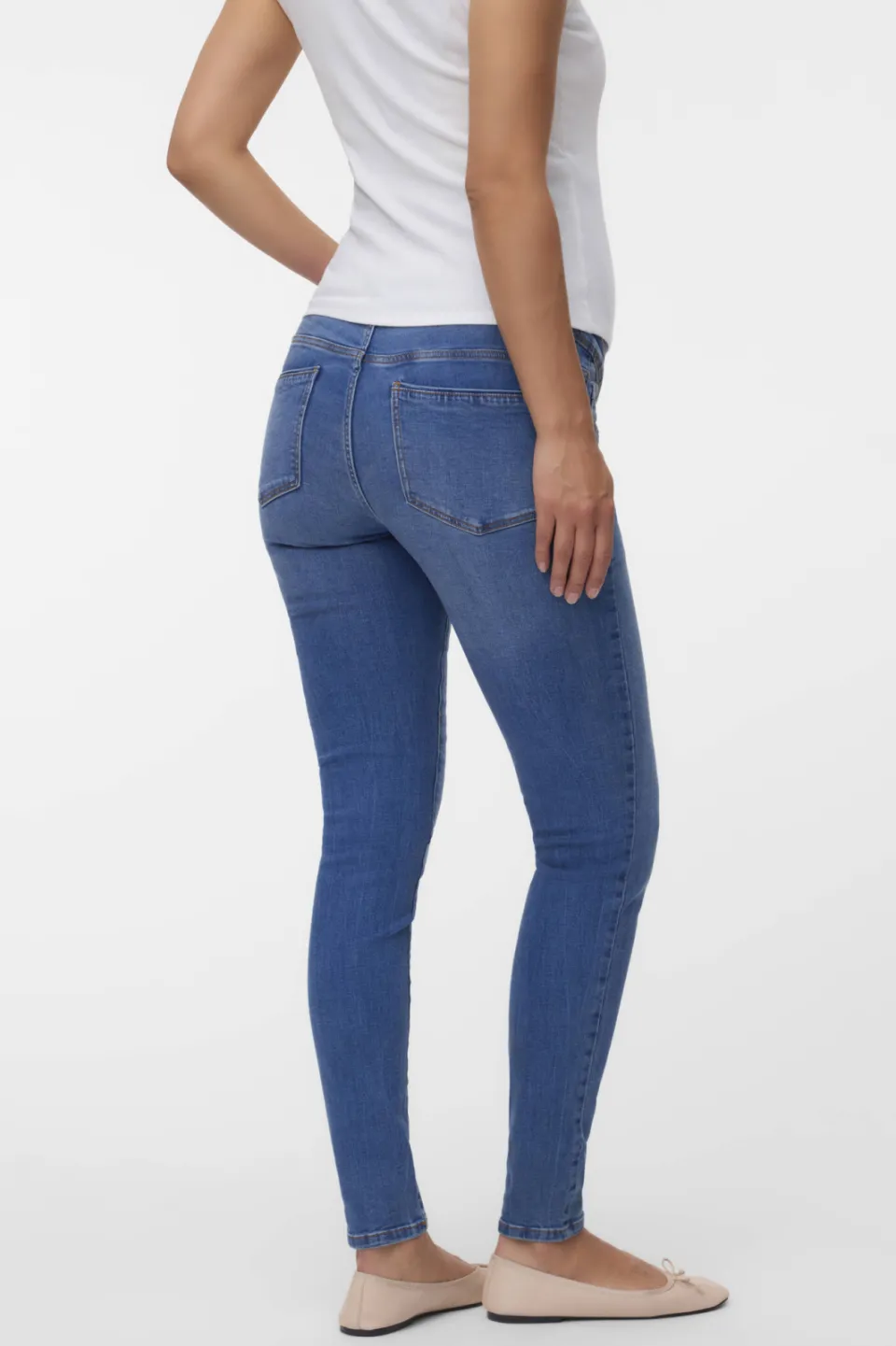 Mamalicious slim fit zwangerschapsjeans MLMILA medium blue denim, foto 3
