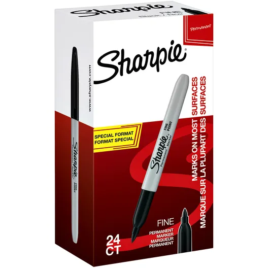 Sharpie Viltstift sharpie rond fijn zwart valuepack + 4 stuks gratis