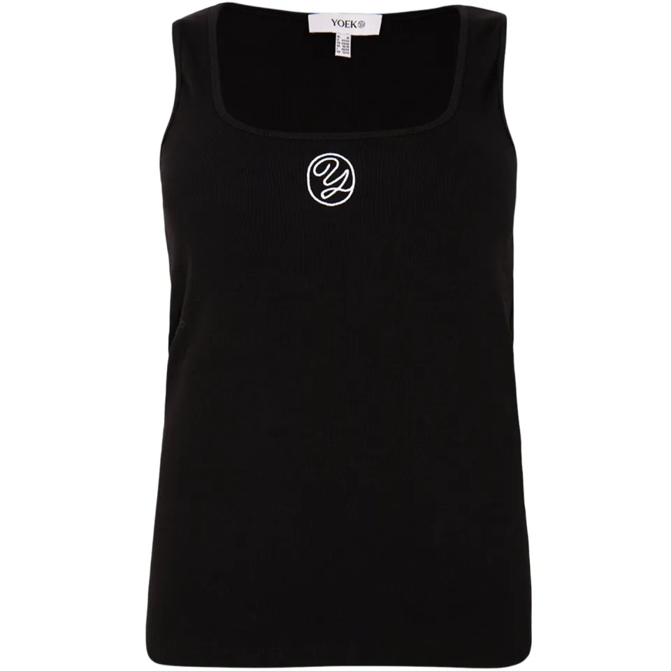 Yoek Tanktop met logo LOUNGE | Zwart, foto 2