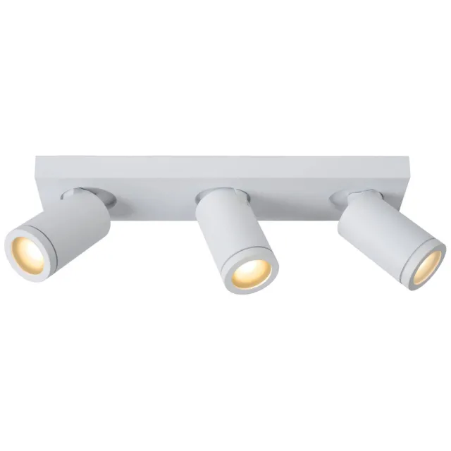 Lucide TAYLOR - Plafondspot Badkamer - LED Dim to warm - GU10 - 3x5W 2200K/3000K - IP44 - Wit