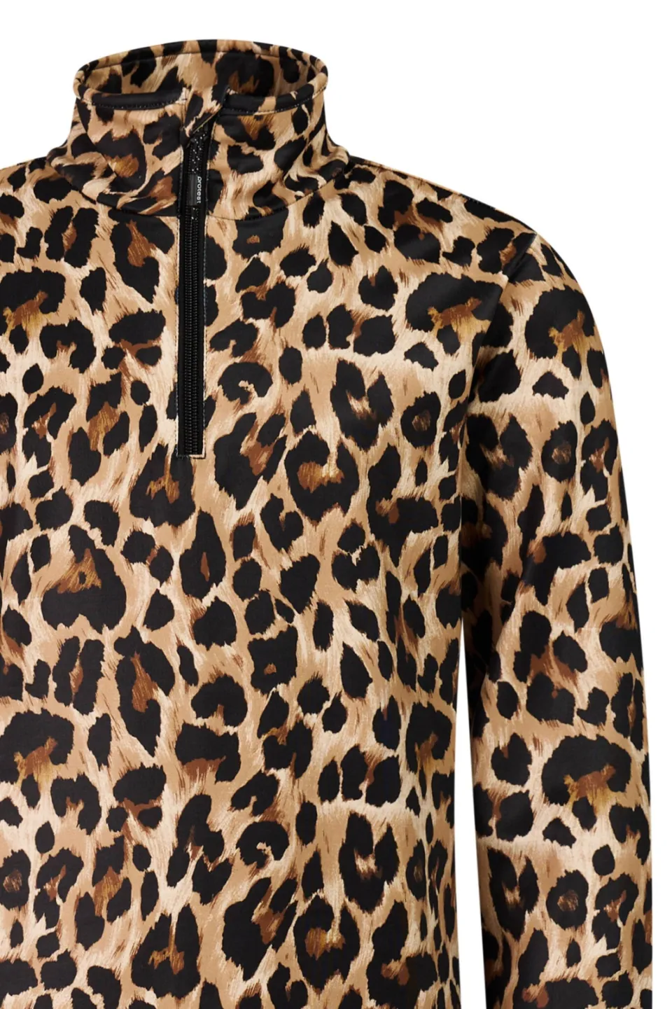 Protest PRTTopsy outdoor sweater met opstaande kraag en panterprint - beige/zwart, foto 2