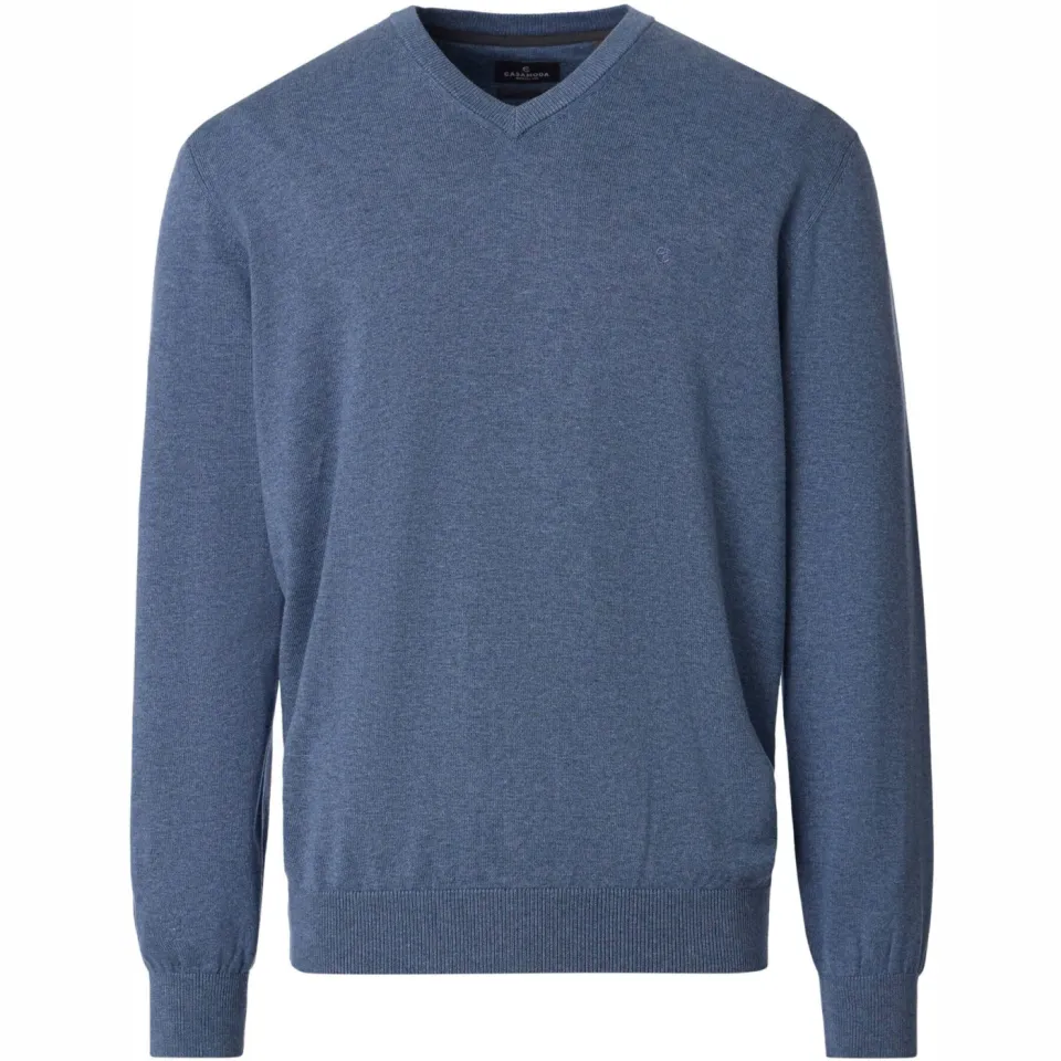 Casa Moda Sweater Casamoda Pullover V-Hals Indigo blauw, foto 2
