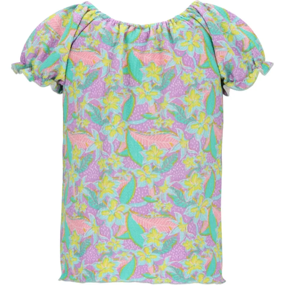 B.Nosy gebloemde off shoulder top lila, foto 5