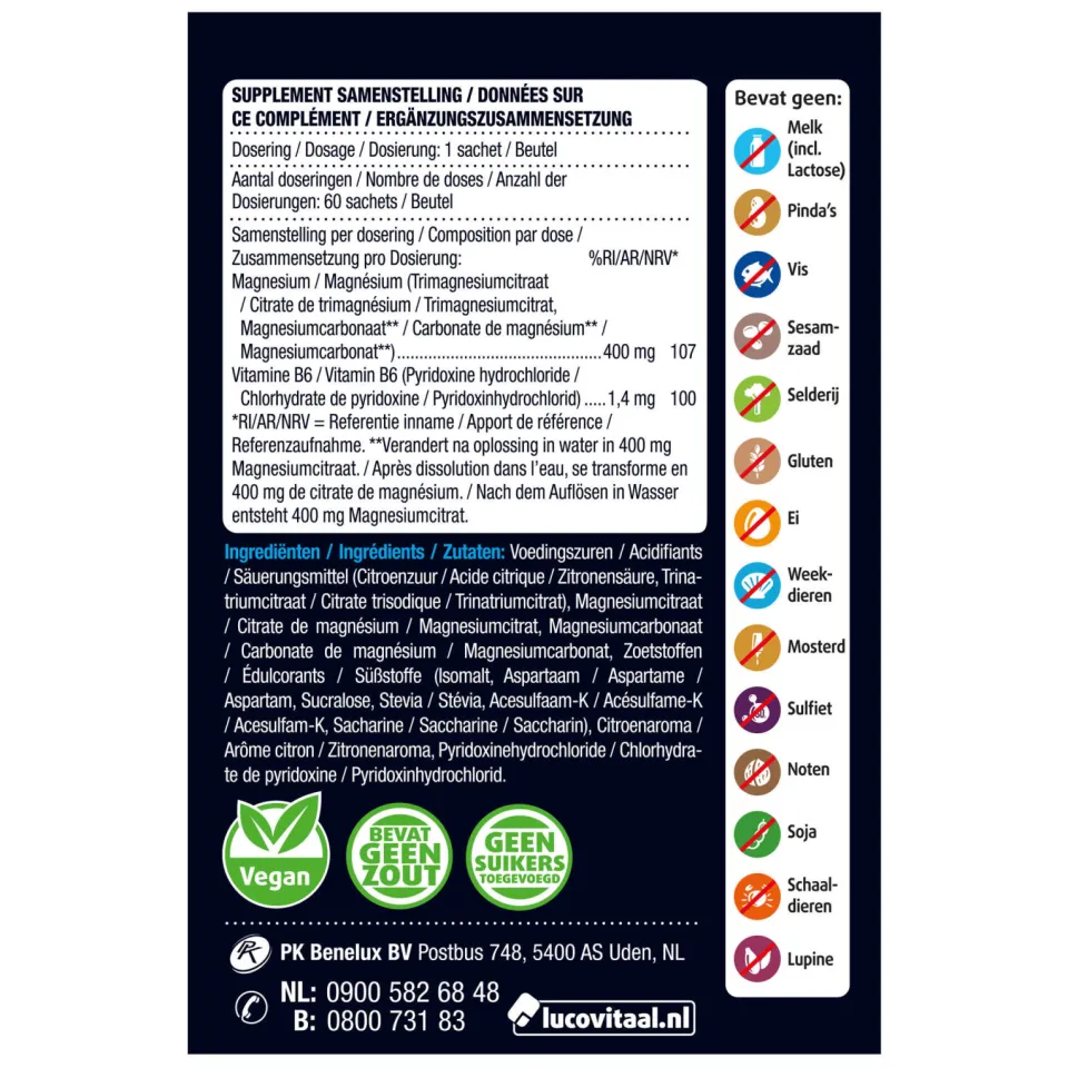 Lucovitaal Magnesium 400 Forte Granulaat sachets, foto 2