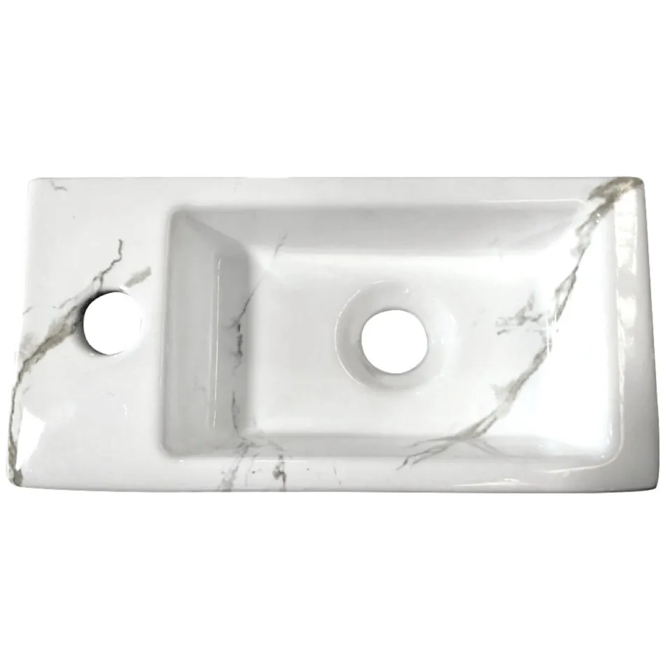 Boss & Wessing Fontein BWS Marmerlook Links 36x18x9 cm Keramiek Wit, foto 2