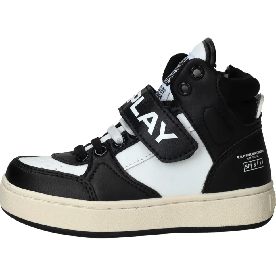 Replay Cobra Kid 4 hoge sneaker zwart-wit, foto 8