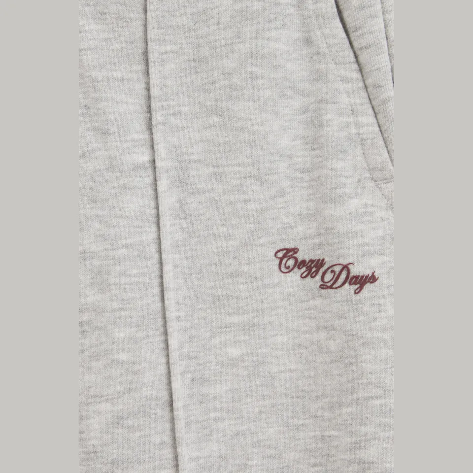 WE Fashion wide leg sweatpant joggingbroek grijs melange, foto 7