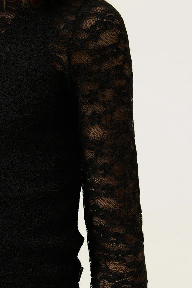 Garcia kanten longsleeve zwart, foto 6