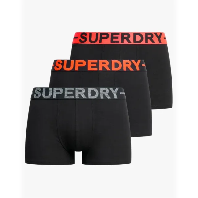 Superdry heren boxershorts, 3-pack zwart