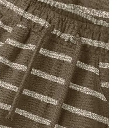 Lil' Atelier gebreide gestreepte babybroek bruingroen, foto 4