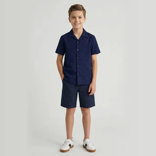Cars casual overhemd marineblauw