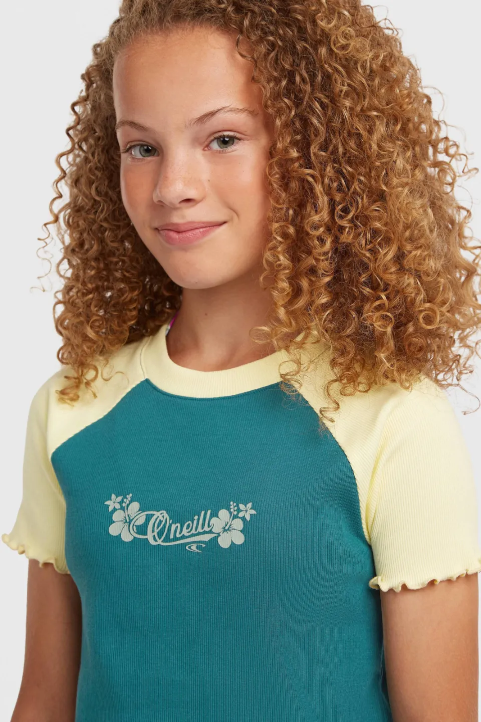 O'Neill colour-block rib t-shirt donkergroen donkergroen/lichtgeel, foto 4