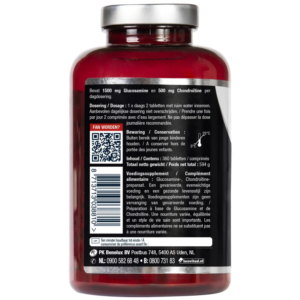 Lucovitaal Glucosamine Chondroïtine 1500/500 mg XXL - 360 tabletten, foto 2