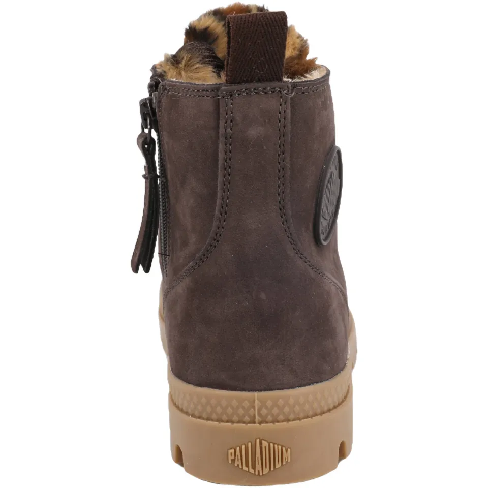 Palladium PAMPA HI ZIP WL WILD leren sneakers met profielzool - donkerbruin, foto 2