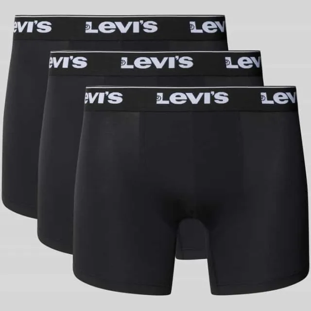 Levi's Boxershort met band met label in een set van 3 stuks Zwart