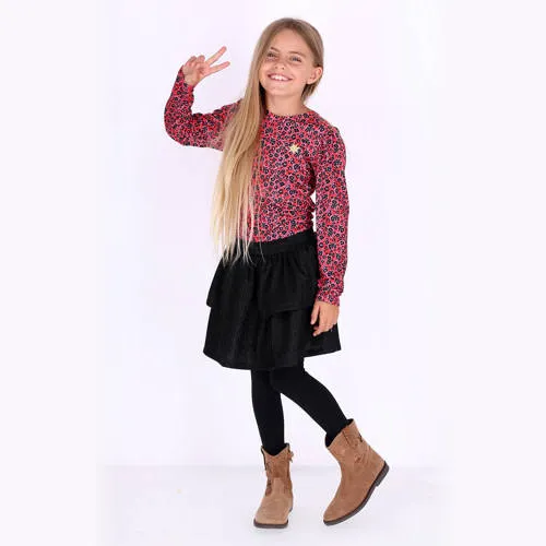 B.Nosy Dilly gebloemde midi jurk roze zwart, foto 4