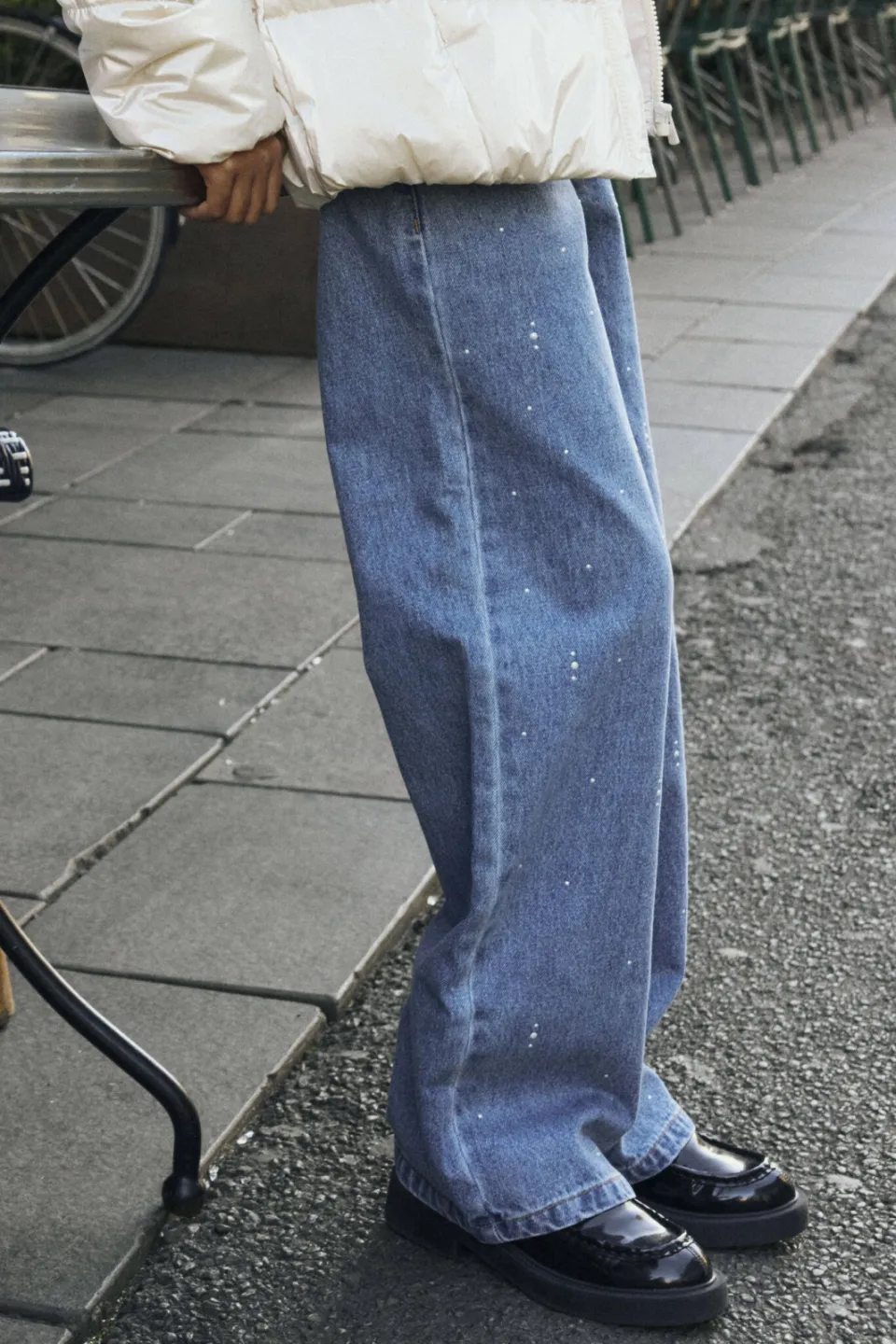 NAME IT KIDS NKFROSE wide leg jeans met print en studs - mediumblauw, foto 4
