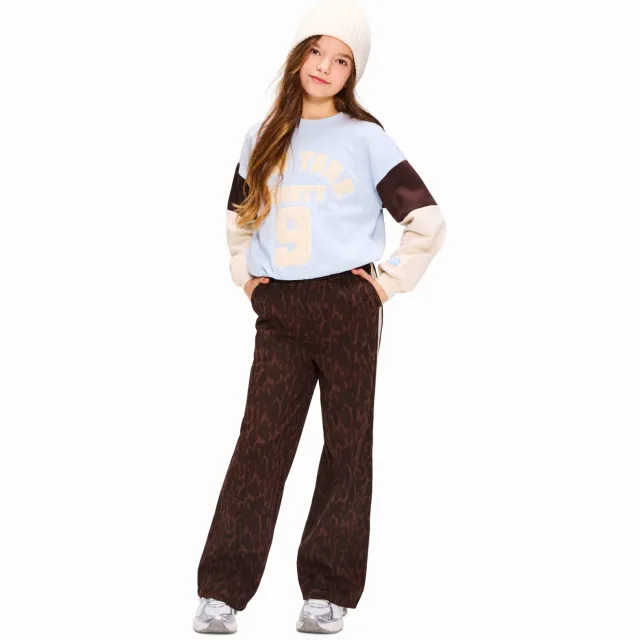 Retour Jeans oversized sweater met tekst - lichtblauw Lichtblauw/bruin/ecru