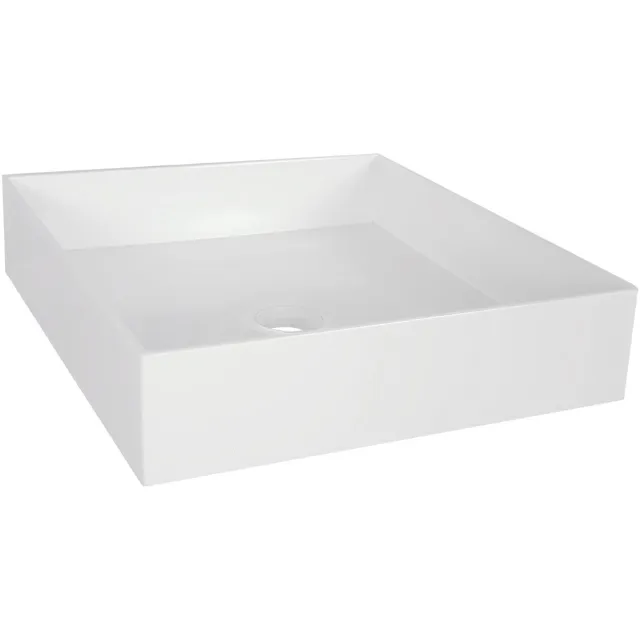 Differnz Opbouw Waskom Differnz Jura 42x42x10 cm Polybeton Glans Wit