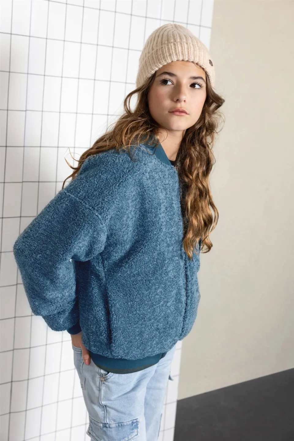 NoBell’ teddy reversible bomberjack blauw, foto 8