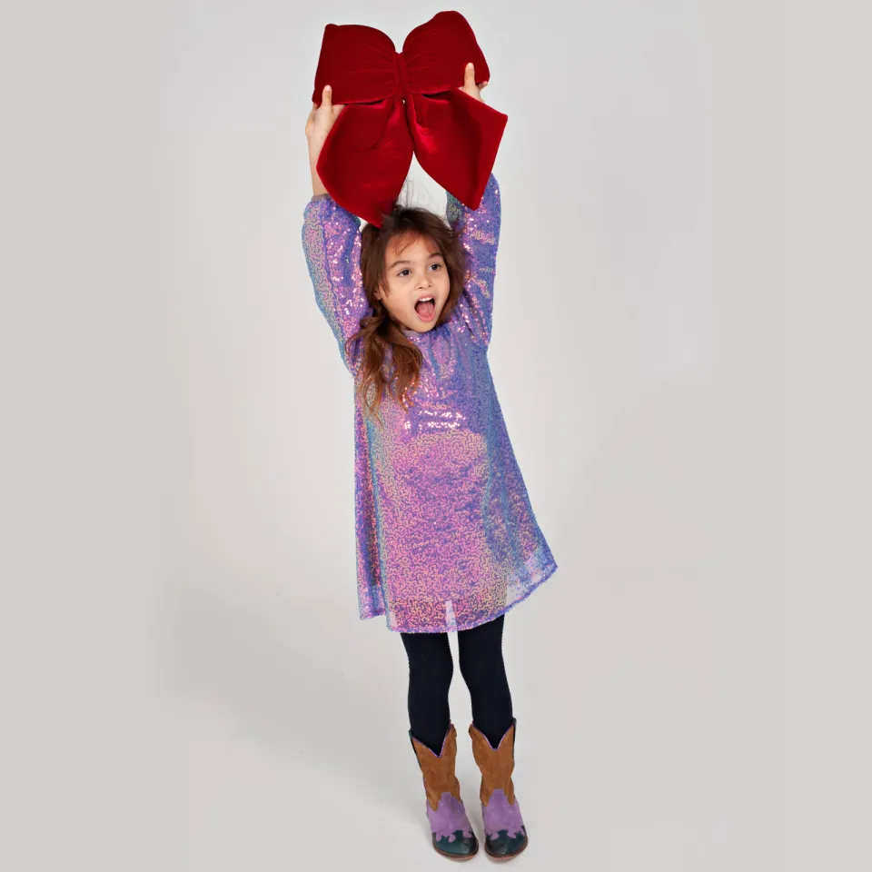 Jubel korte jurk met glitters lila, foto 7