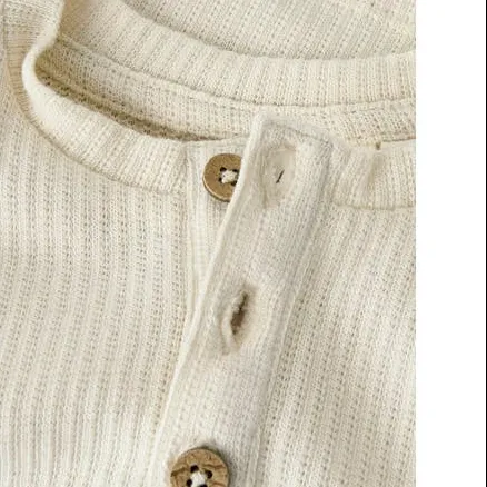 Lil' Atelier BABY katoenen gebreide longsleeve ecru, foto 4