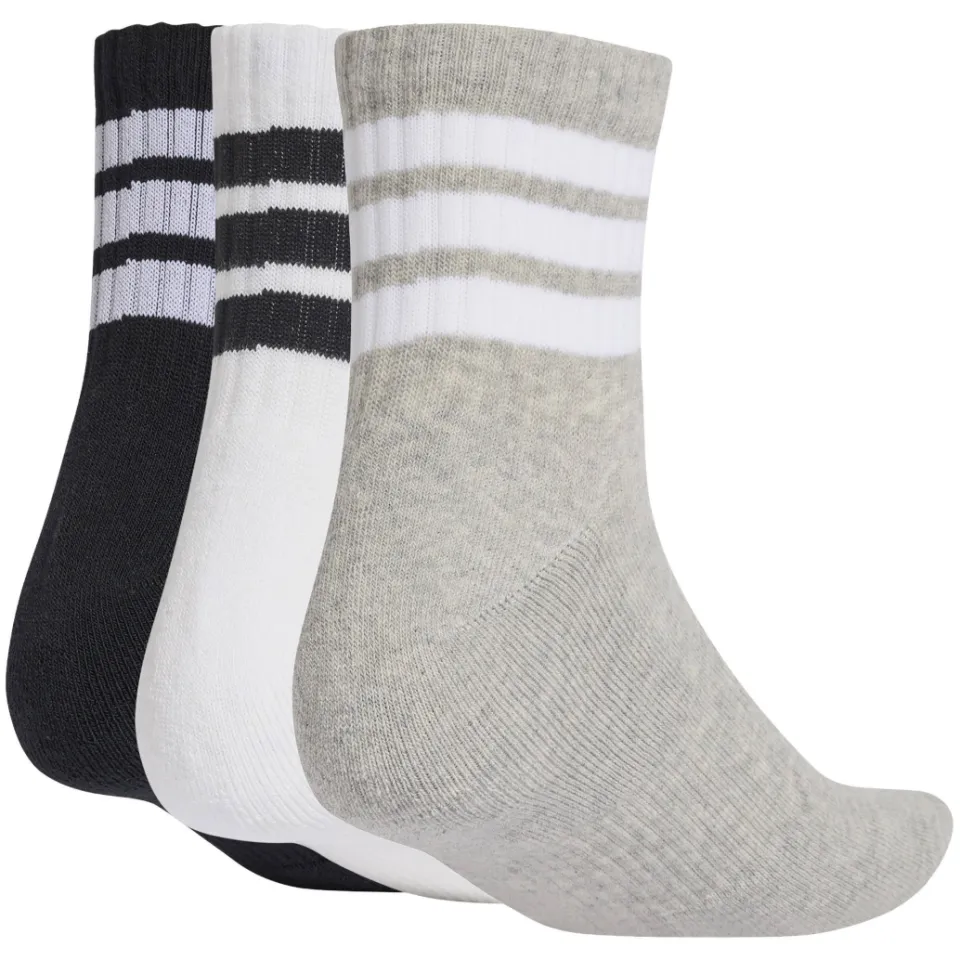 Adidas 3-Stripes Essential Concept Mid 3-Pack sokken zwart/wit/grijs, foto 3