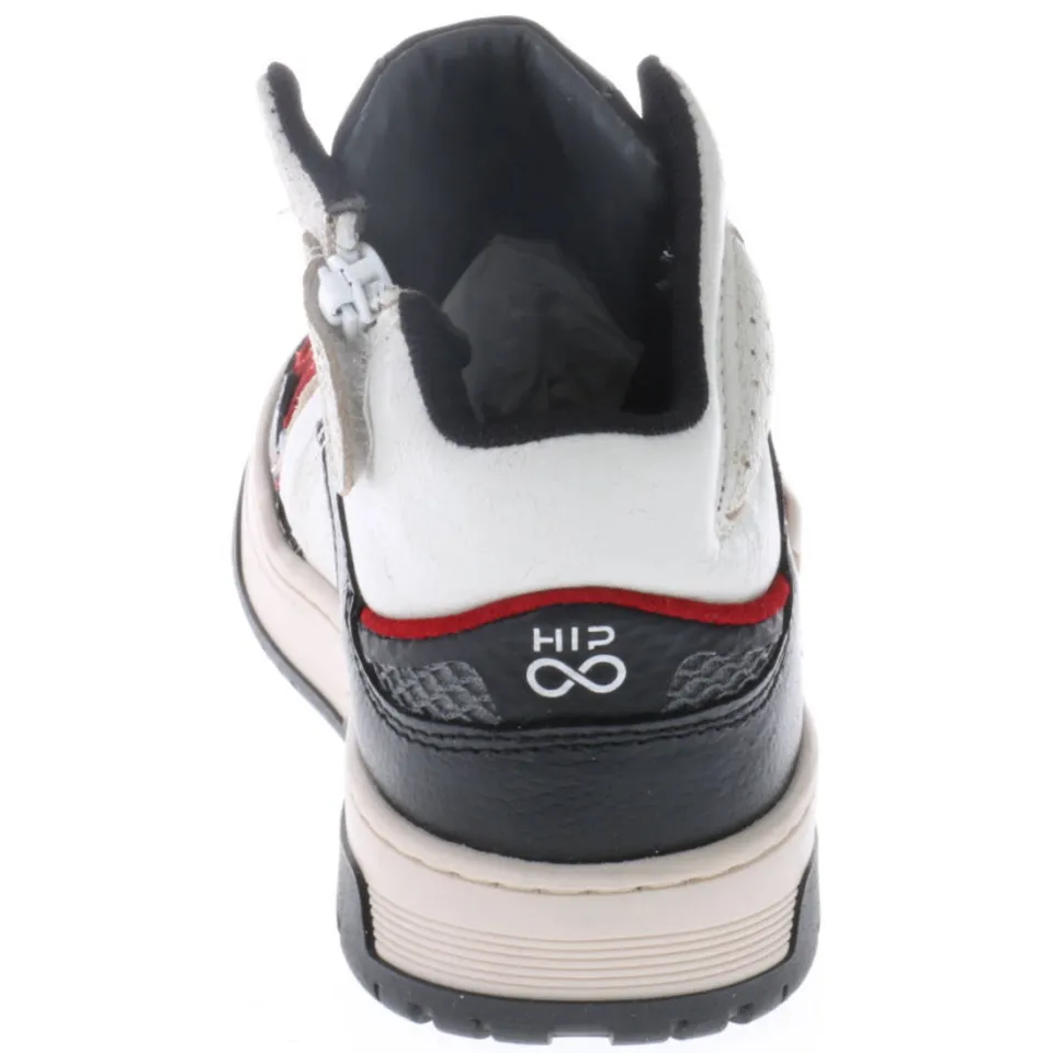 Hip leren sneakers zwart/wit/rood, foto 6