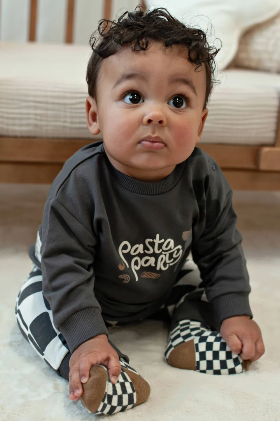 Feetje sweater Pasta Party antraciet/offwhite/camel, foto 8