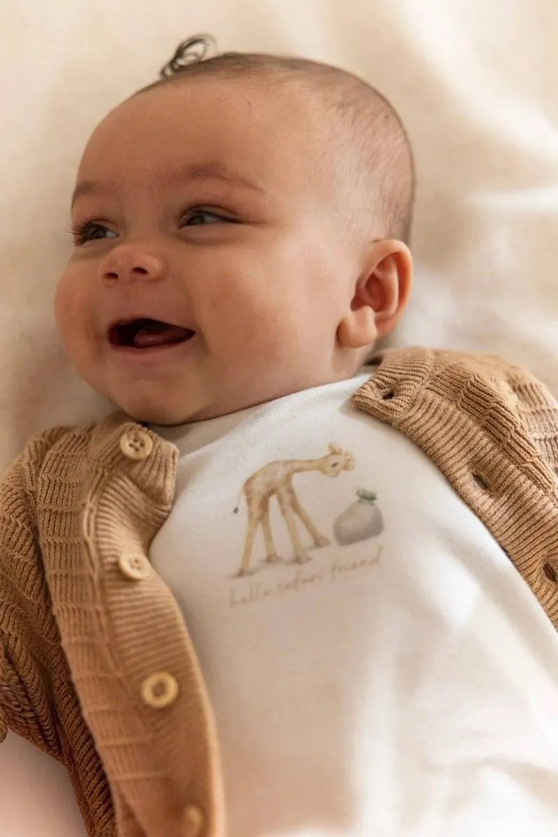 Little Dutch longsleeve met all-over print crème