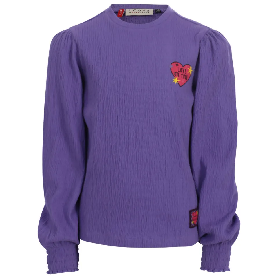 LOOXS little rechtvallende longsleeve met print paars, foto 2