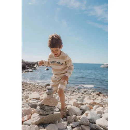 Little Dutch gestreepte sweatshort zand, foto 6