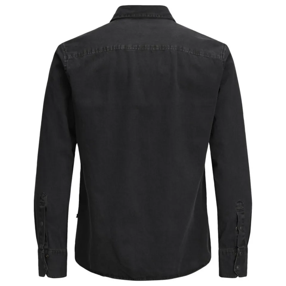 Jack & Jones ESSENTIALS regular casual overhemd black denim, foto 3
