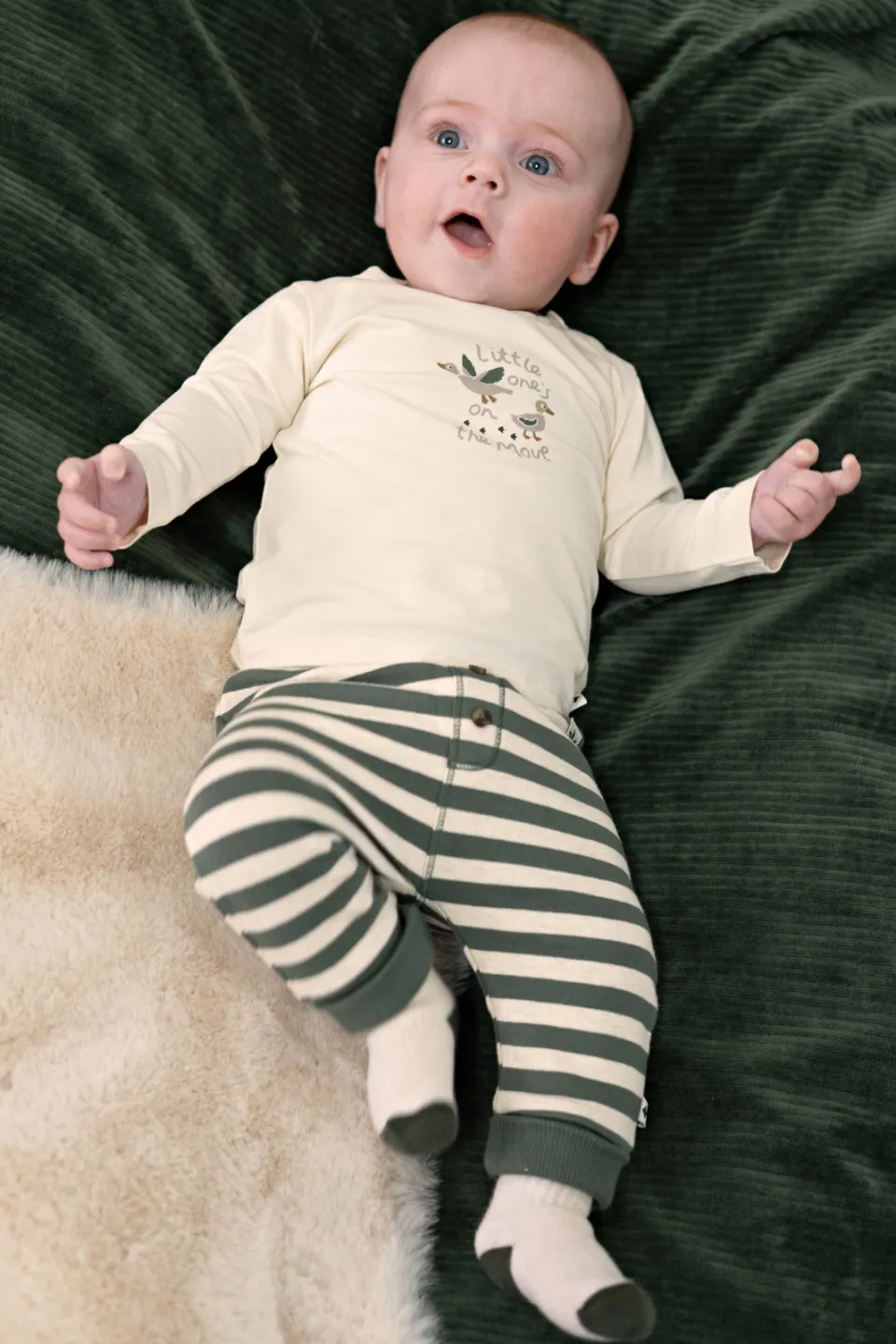 Feetje Wiggle and Waddle babybroek groen/ecru, foto 8
