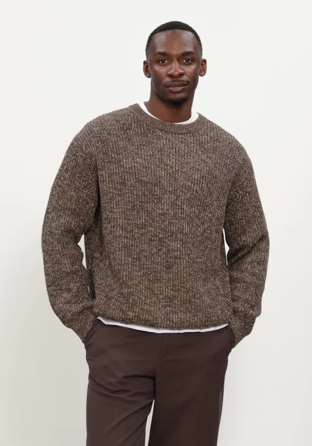 SELECTED MEN Heren Truien & Vesten Slmtilum Ls Knit Crew Neck - Bruin