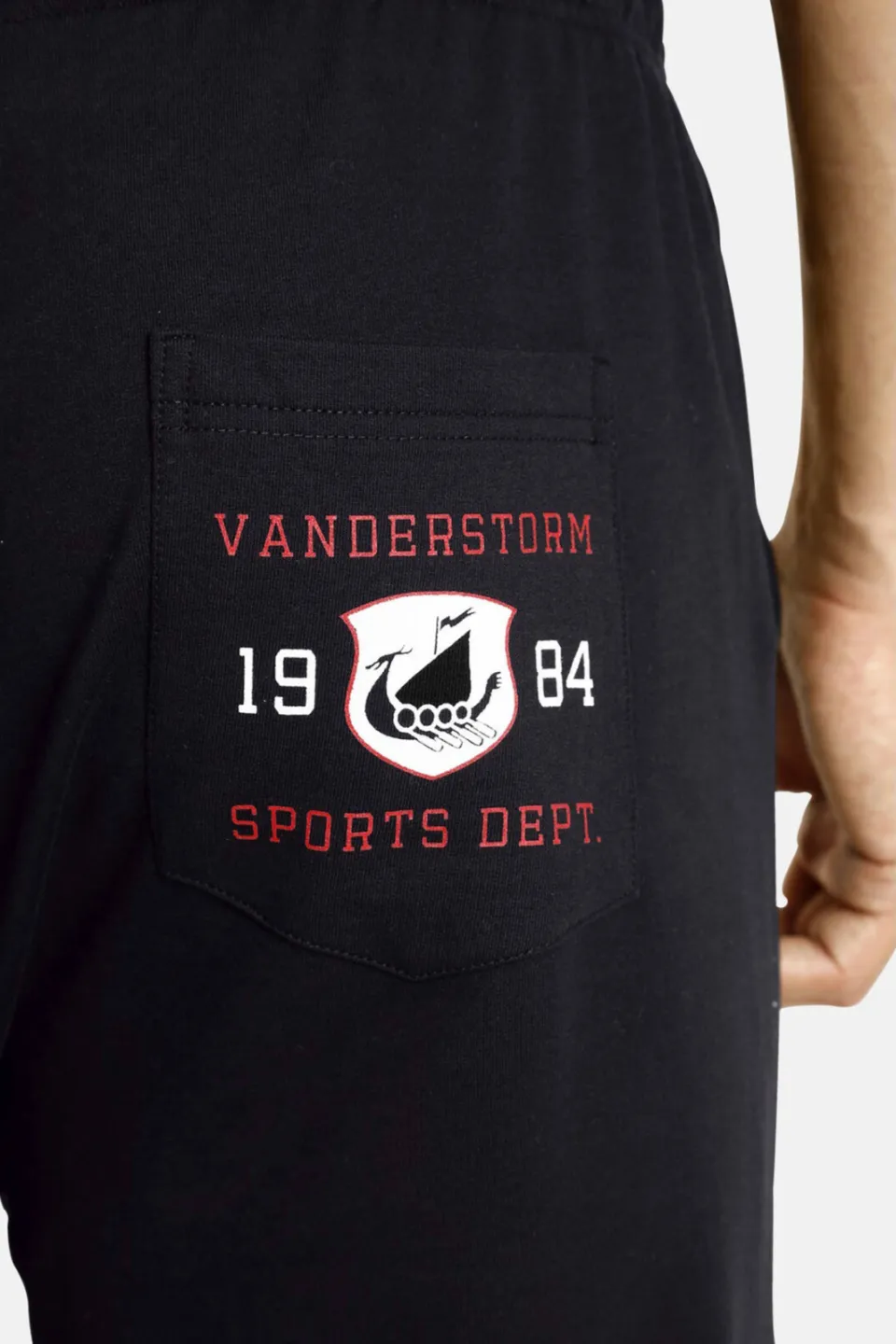 Jan Vanderstorm loose fit joggingbroek BJAN Plus Size met printopdruk zwart, foto 6