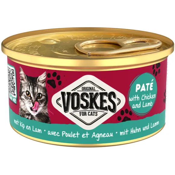 Voskes Paté met kip en lam natvoer kat