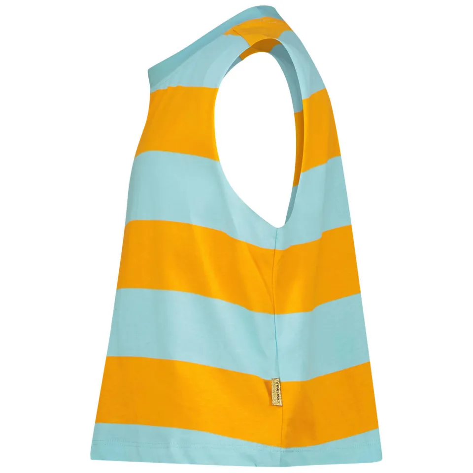 Vingino gestreepte T-shirt lichtblauw oranje, foto 5