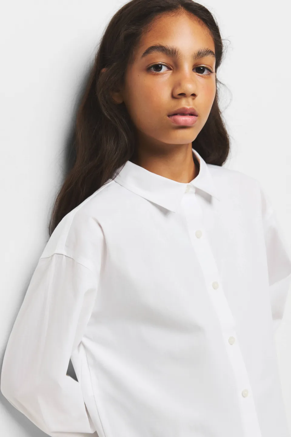 Mango Kids blouse met klassieke kraag wit, foto 5