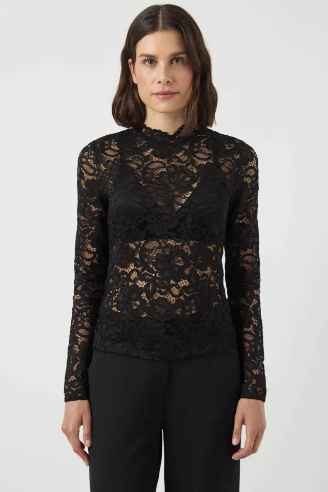 Yas Yaslacey lace top zwart, foto 4