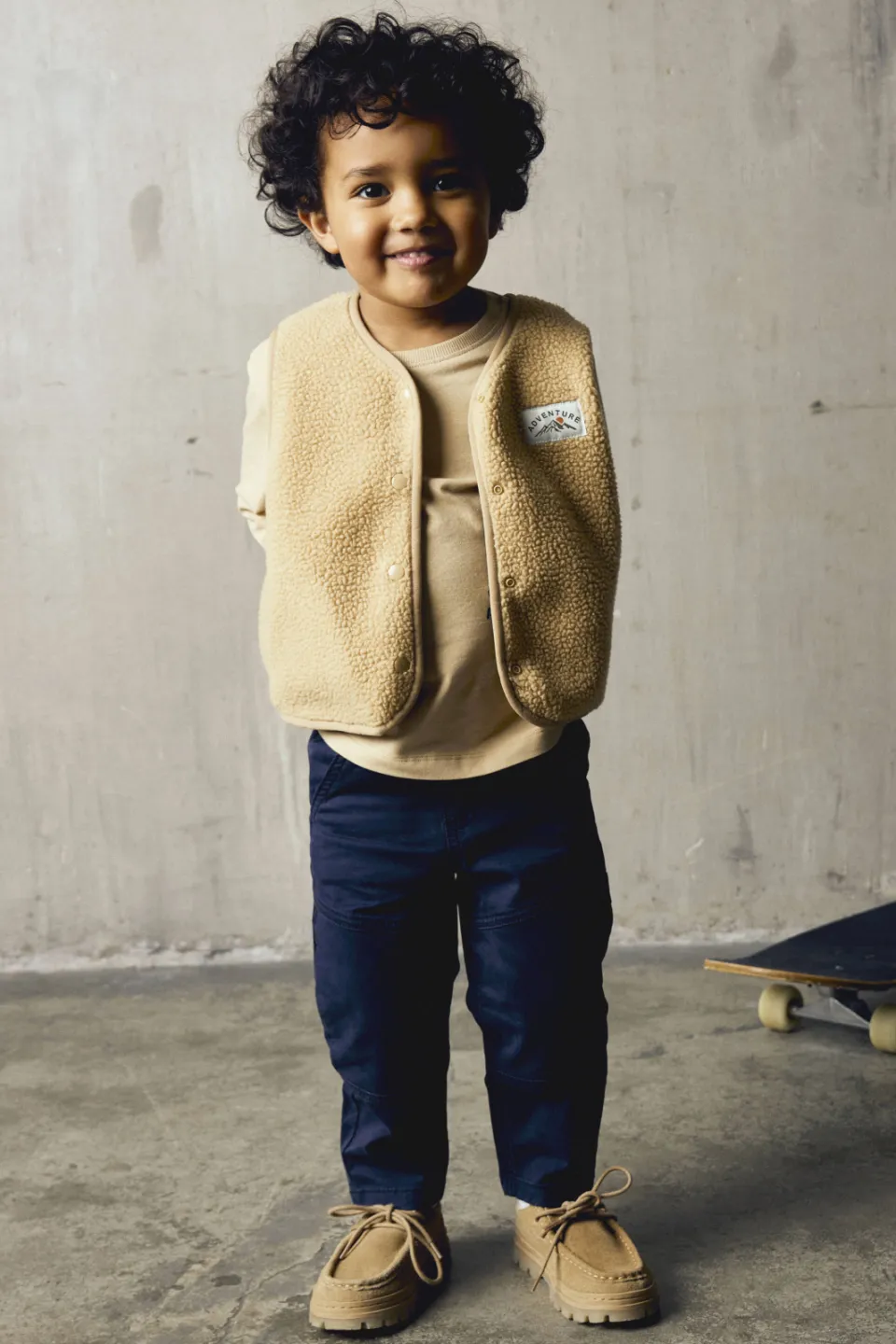 NAME IT Owe Slim teddy gilet beige Lichtbruin