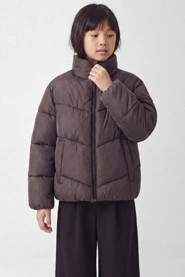 NAME IT KIDS pufferjas donkerbruin