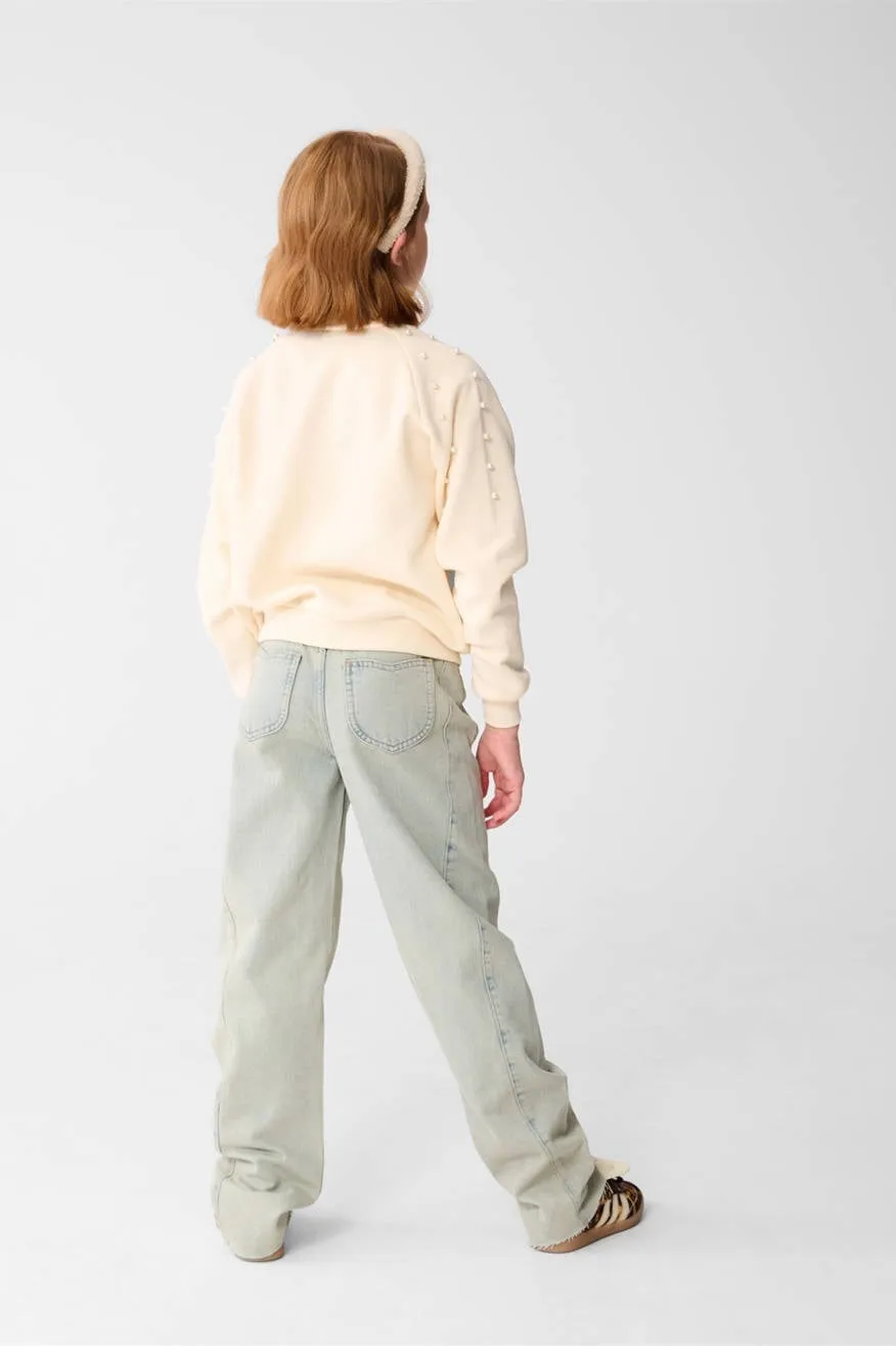 Shoeby barrel high waist barrel jeans washed light blue denim, foto 5