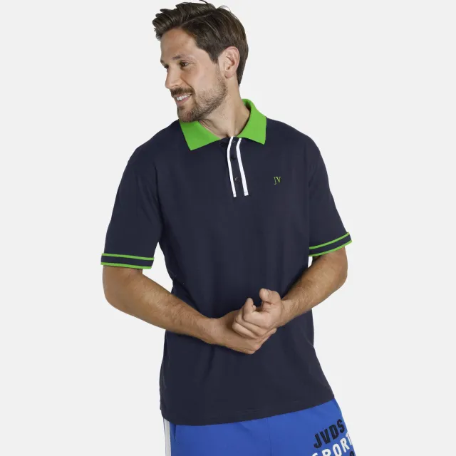 Jan Vanderstorm polo Plus Size ISFRIED donkerblauw Donkerblauw/groen