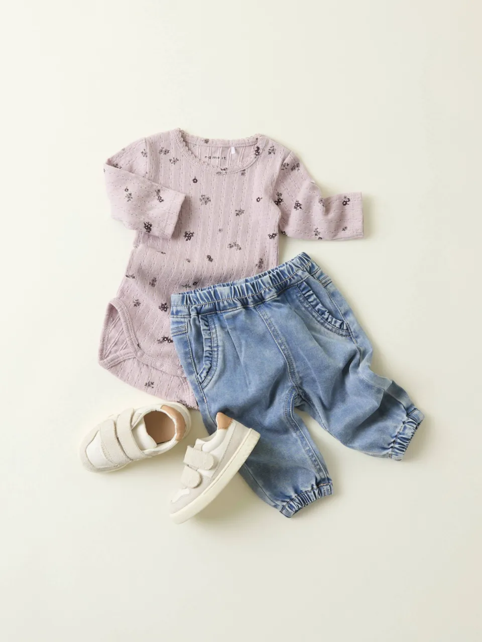 NAME IT BABY NBFROSE regular fit jeans met ruches - mediumblauw, foto 4