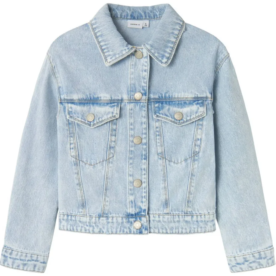 NAME IT spijkerjas lichtblauw light blue bleached denim, foto 2