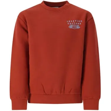 Retour Jeans rechtvallende sweater met backprint - steenrood Backprint