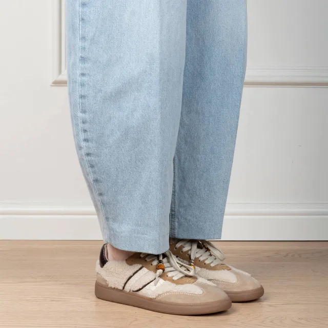 Haboob leren sneakers - ecru, foto 5