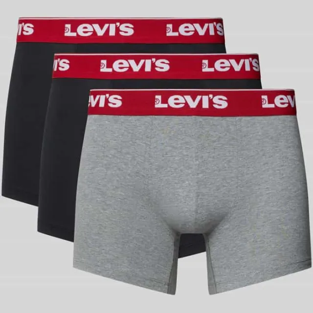 Levi's Boxershort met band met label in een set van 3 stuks Zwart